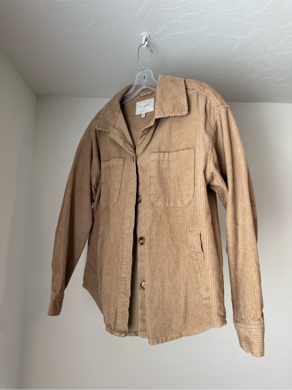 Lucky Brand Corduroy Button Front Jacket Size S/P Tan